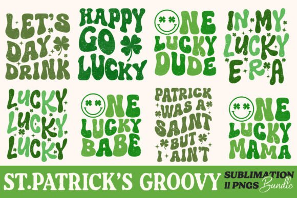 Download St. Patrick’s Day PNG Groovy Text Bundle - Png groovy Collection